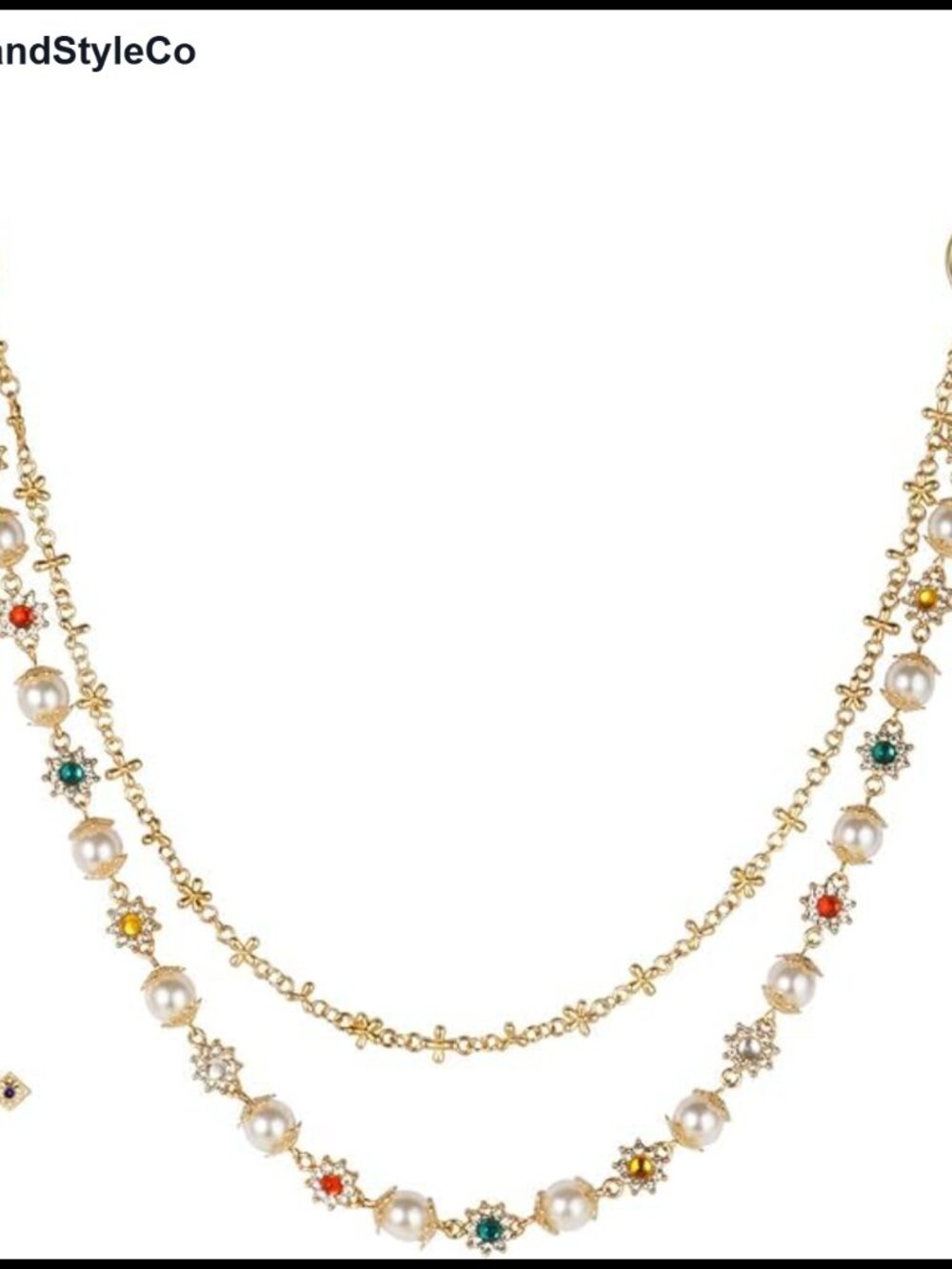 Gold Tone Cross Purse Charm Extender Chain Double Layer Bag Accessory